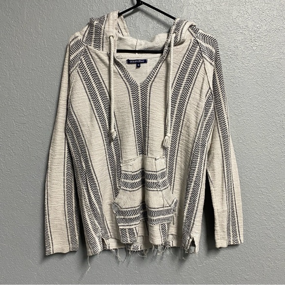 Ocean Drive Hoodie Striped Long Sleeve Pullover Baja Beach Sweatshirt Size M - Picture 2 of 7